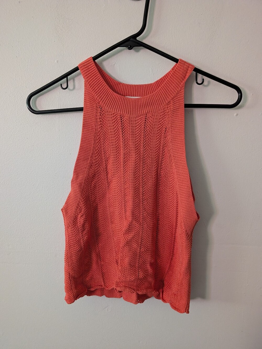 Wilfred Burnt Orange Knit Cropped Halter‎ Top Size XS